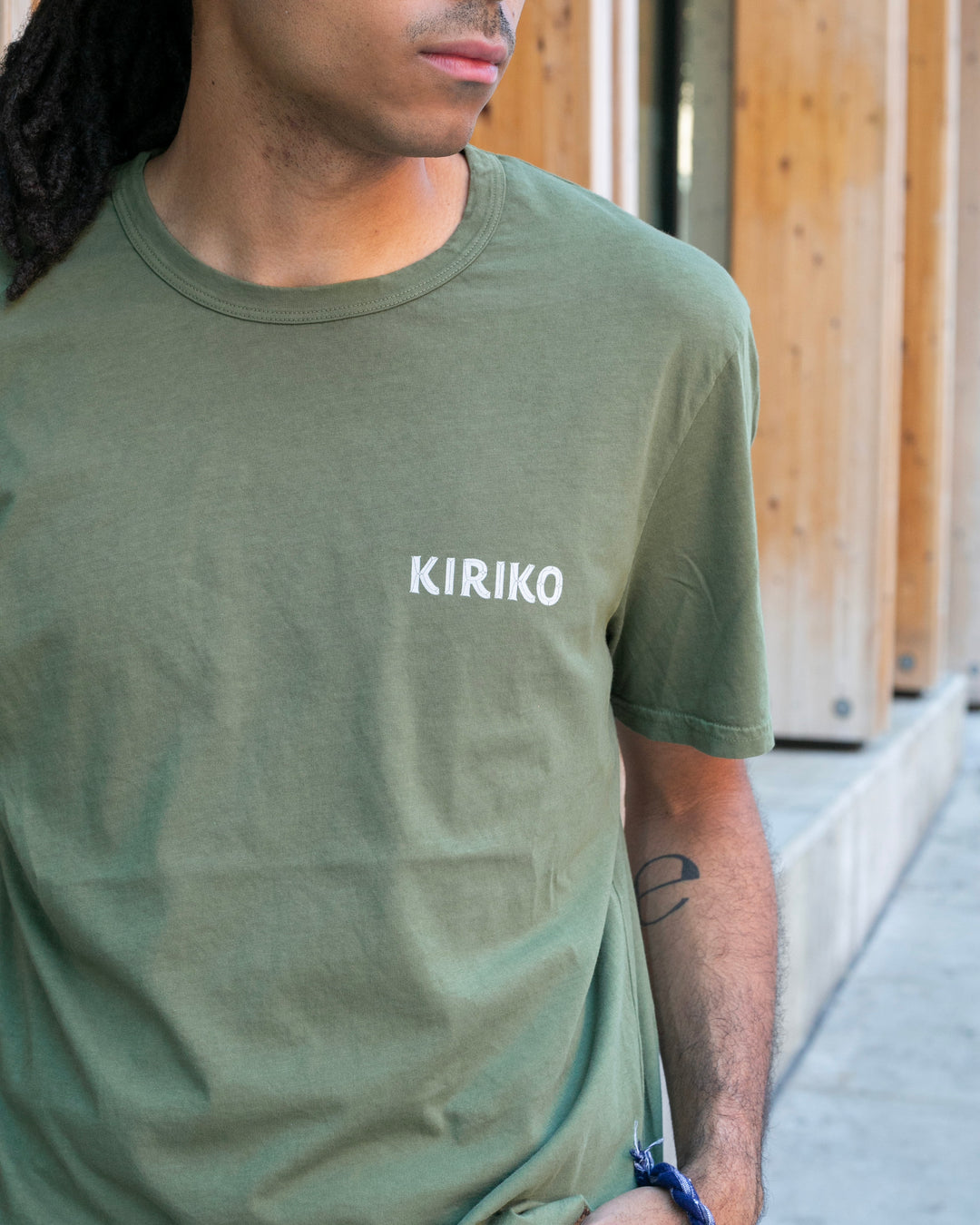 Kiriko Original Tee, 6oz Cotton, Green with Grey Koi-Dragon