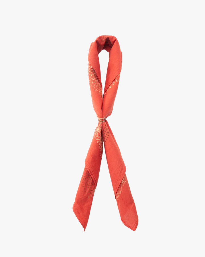 Kiriko Original Screen Printed, Custom-Dyed Bandana, Katazome Multi - Red