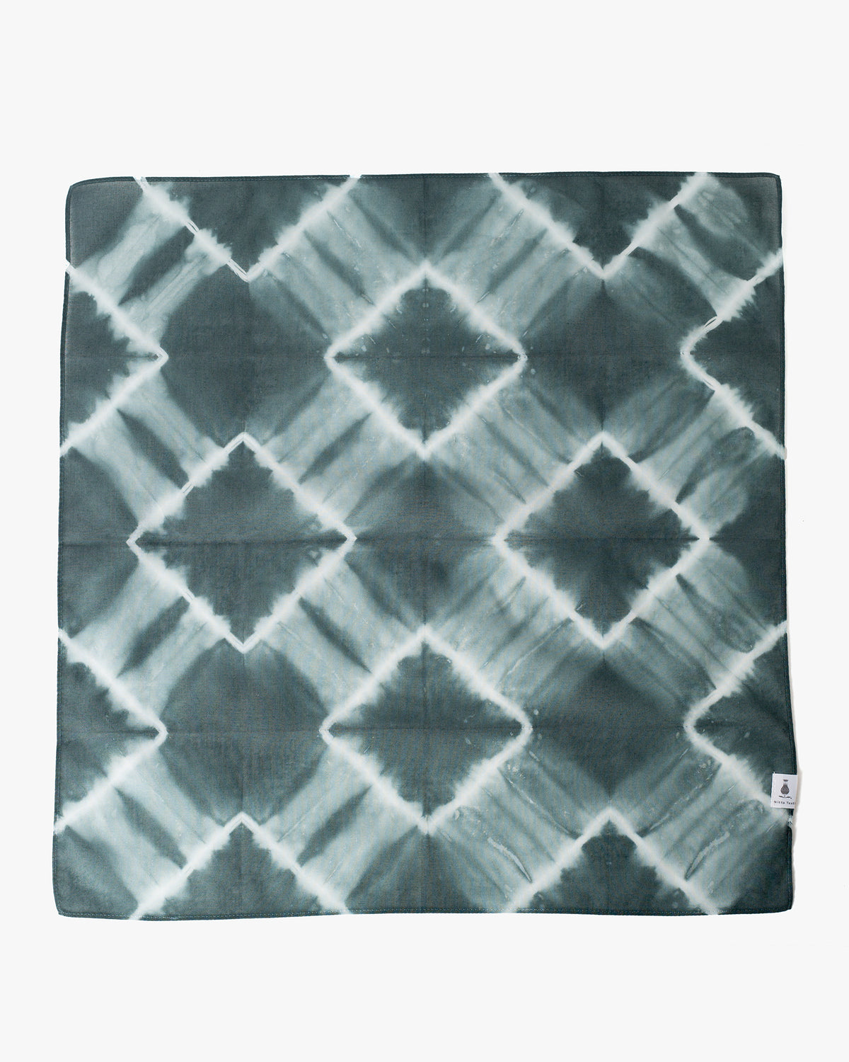 Japanese Handkerchief, Slate Blue and White Tie Dye