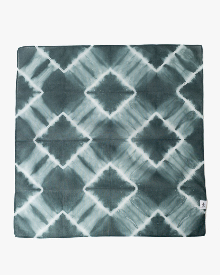 Japanese Handkerchief, Slate Blue and White Tie Dye