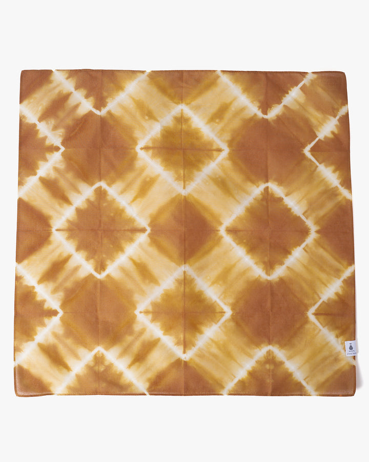Japanese Handkerchief, Brown and White Tie Dye