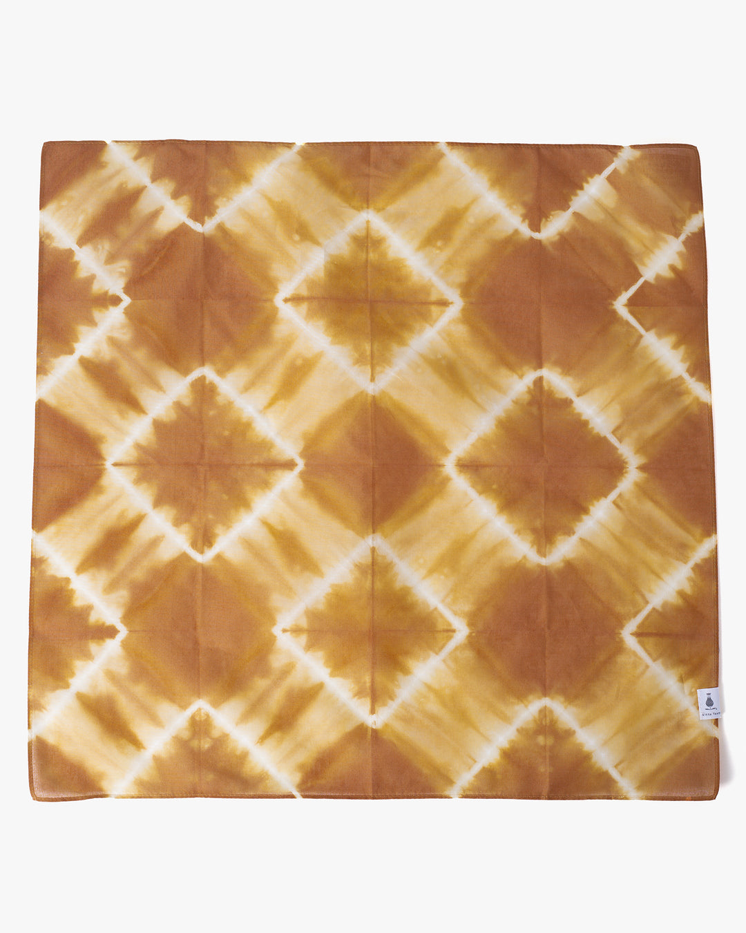 Japanese Handkerchief, Brown and White Tie Dye