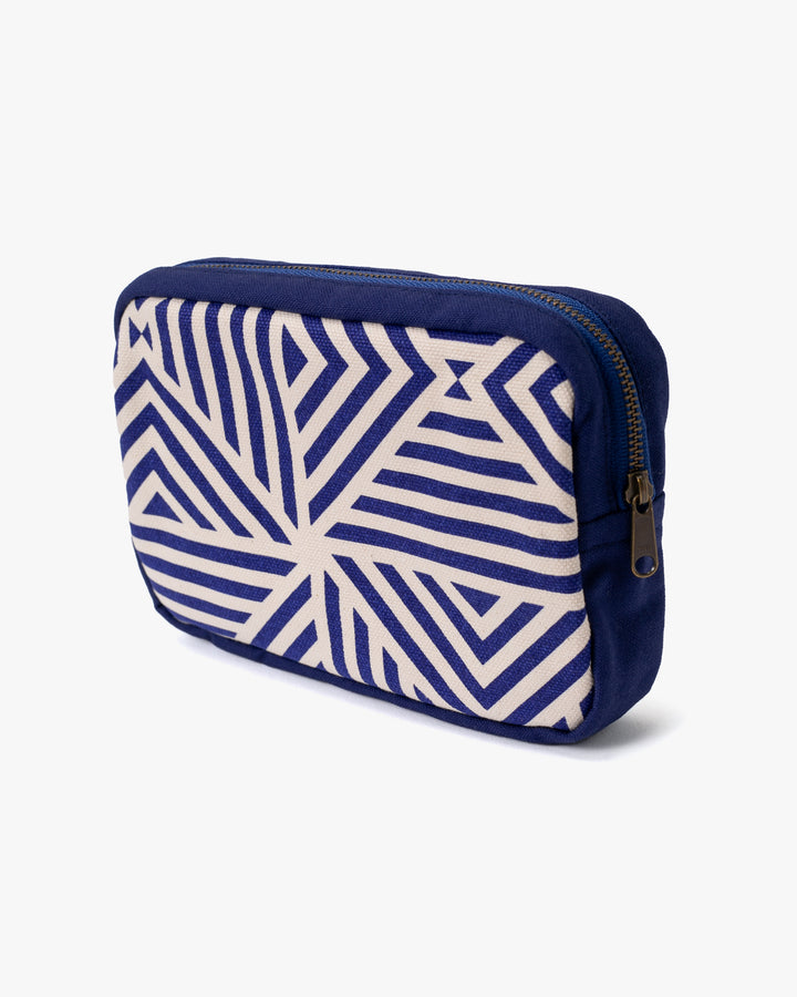 Maple & Moon Bag, Pouch, Blue Geometric