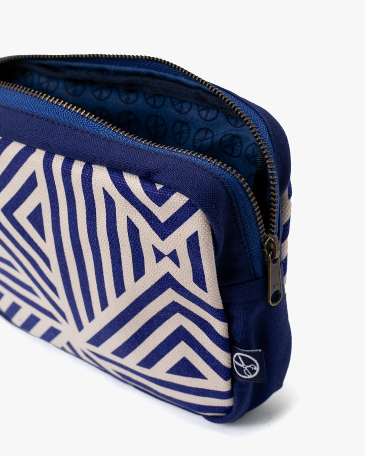 Maple &amp; Moon Bag, Pouch, Blue Geometric