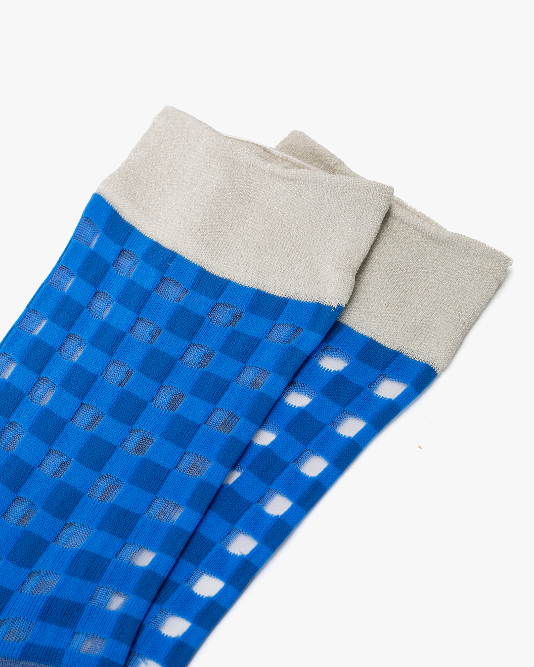 Debby Co. Crew Socks, Andeotte Collection, Gingham Blue