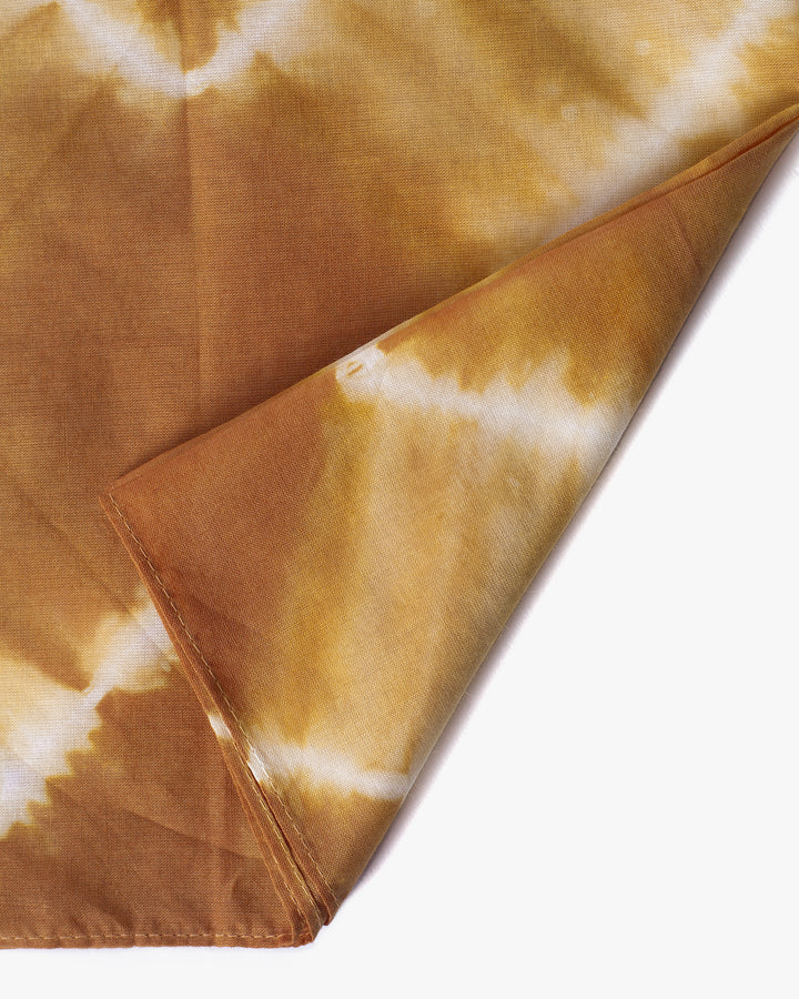 Japanese Handkerchief, Brown and White Tie Dye