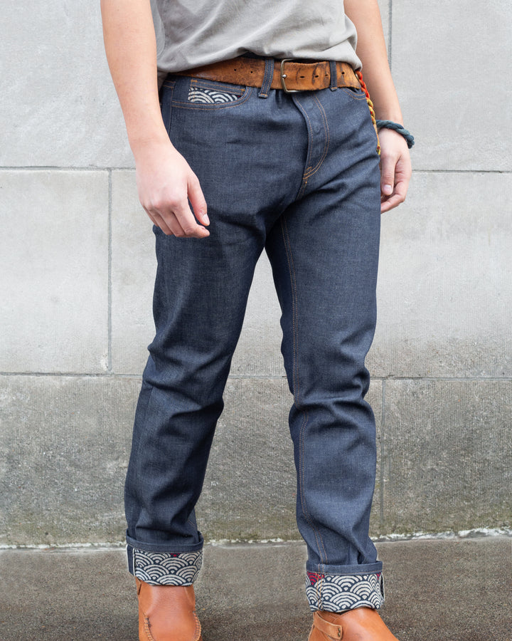 Kiriko Original Denim Jeans, US Made 12.5 oz. Premium Selvedge, Raw, Seigaiha