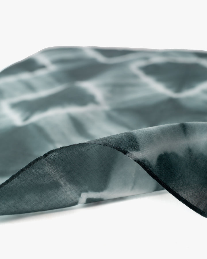 Japanese Handkerchief, Slate Blue and White Tie Dye