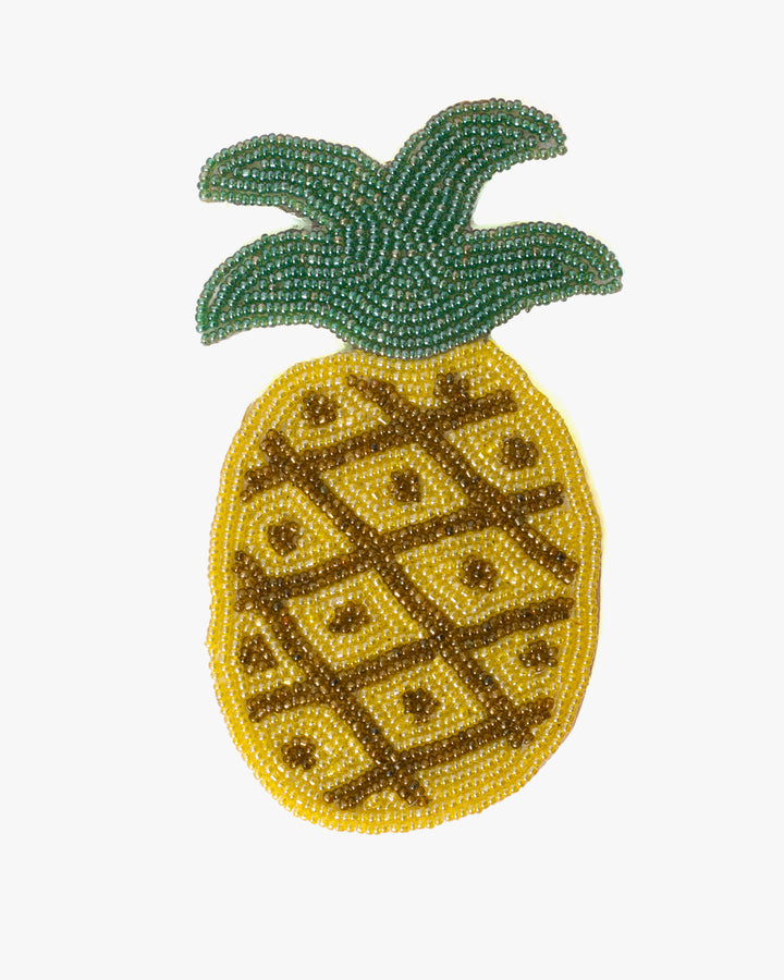 Coaster, Bisque, Beaded Water Pineapple