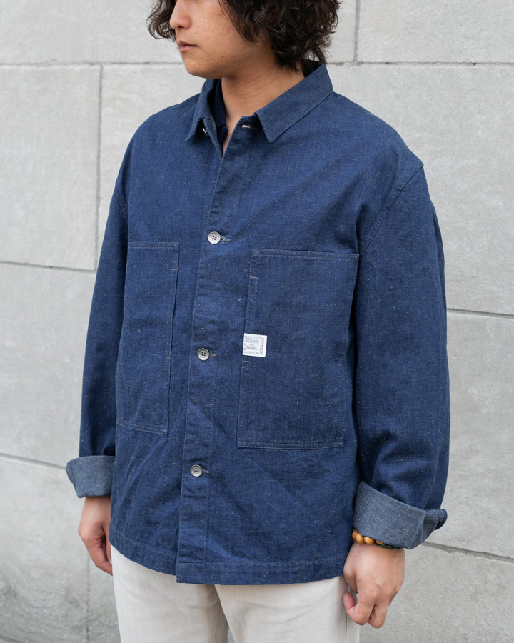 Japanese Repro, Chambray Coverall Chore Coat, Orgueil Brand, Idigo w/ Workwear Detailing