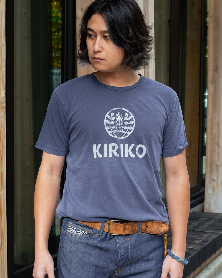 Kiriko Original Tee, 6oz Cotton, Printed Logo, Navy