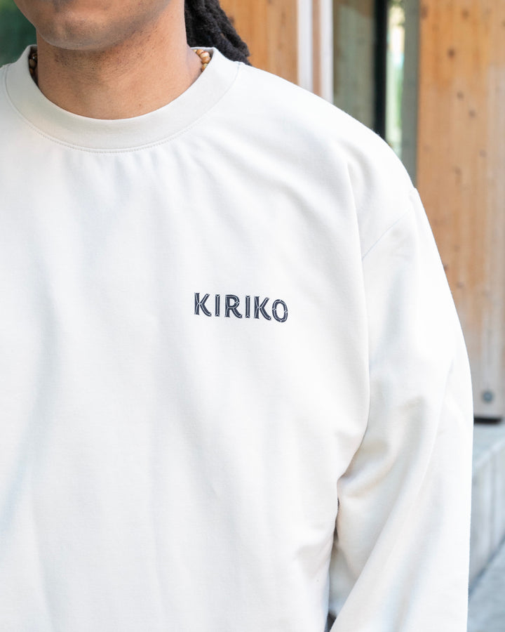 Kiriko Original Crewneck, Printed Koi-Dragon, Cream