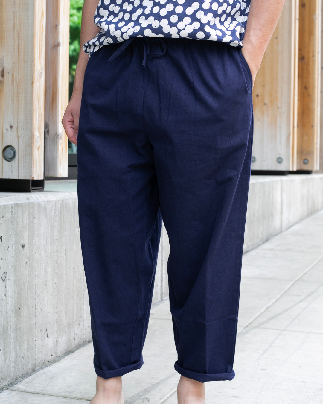 Wa-Modern, Drawstring Pants, Navy
