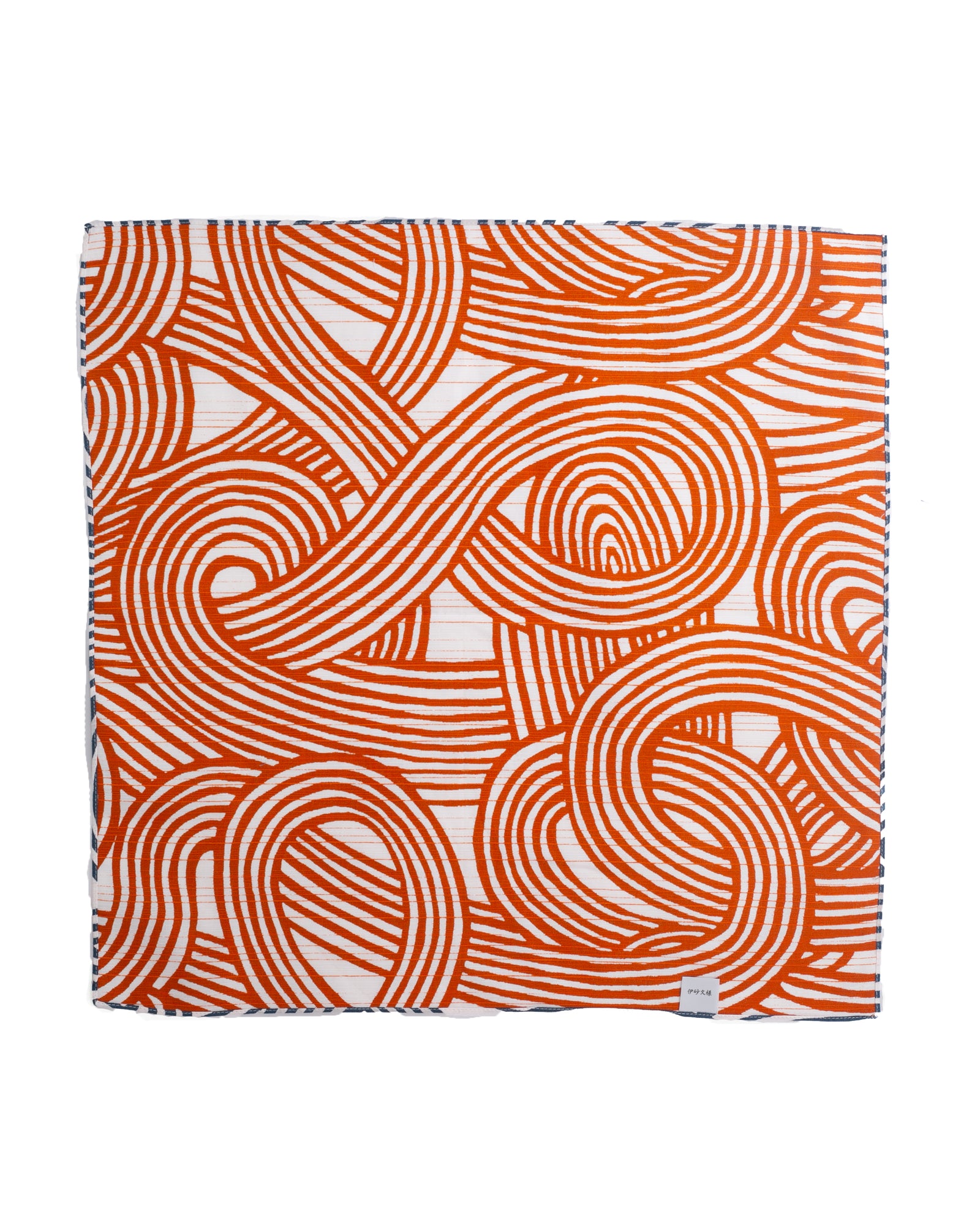 Modern Furoshiki, Musubi, Reversible, Isa Monyo, Knot, Blue and Orange, 19 x 19