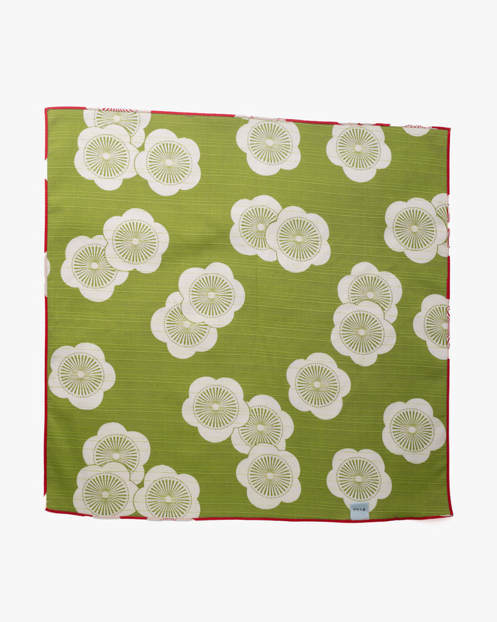 Modern Furoshiki, Musubi, Reversible, Isa Monyo, Ume, Lime Green and Orange, 19 x 19