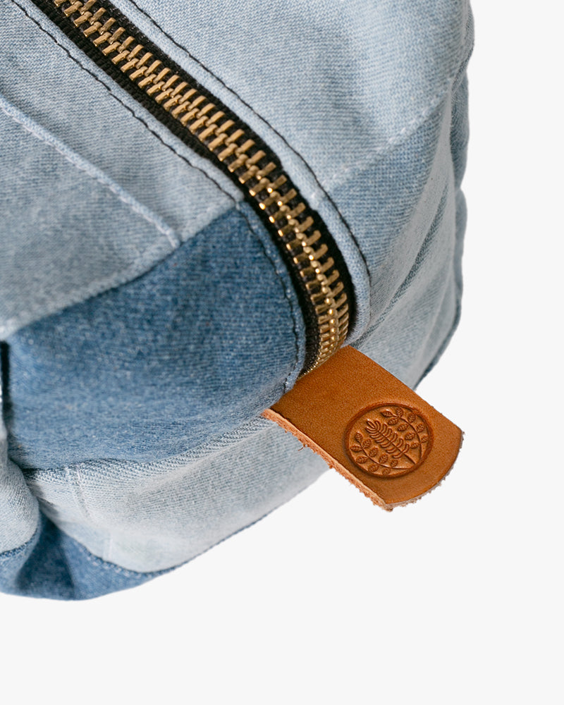Kiriko Original Dopp Kit, Patched Denim Light Wash