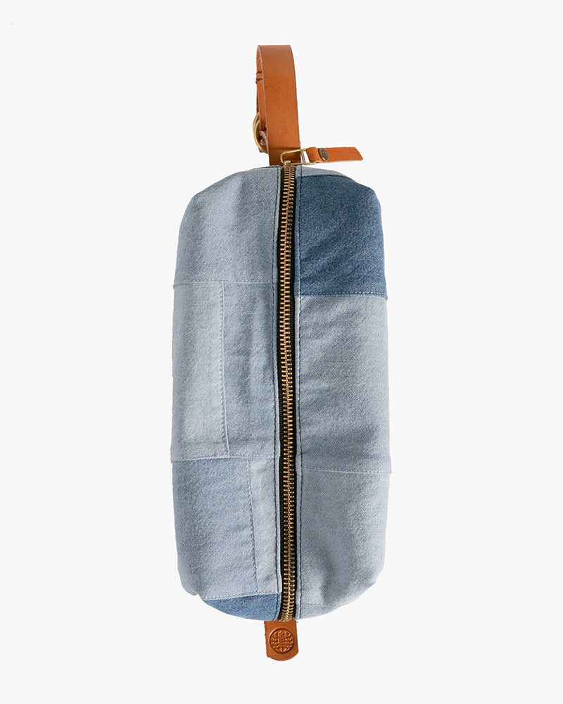 Kiriko Original Dopp Kit, Patched Denim Light Wash