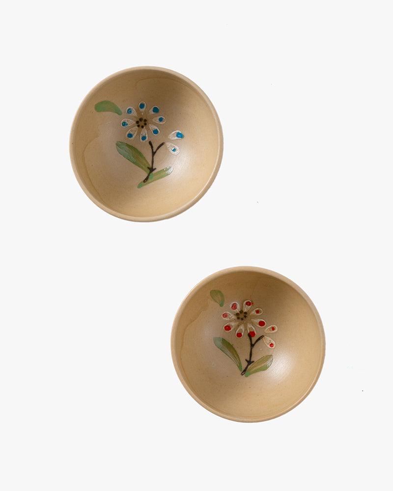 Sake Set, Ichiyama, Hand-painted Blue and Pink Kobana