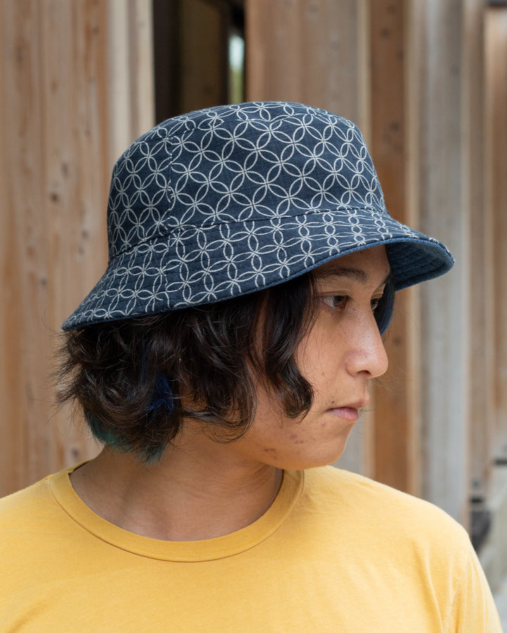 Kiriko Original Bucket Hat, Reversible, Shippou Denim