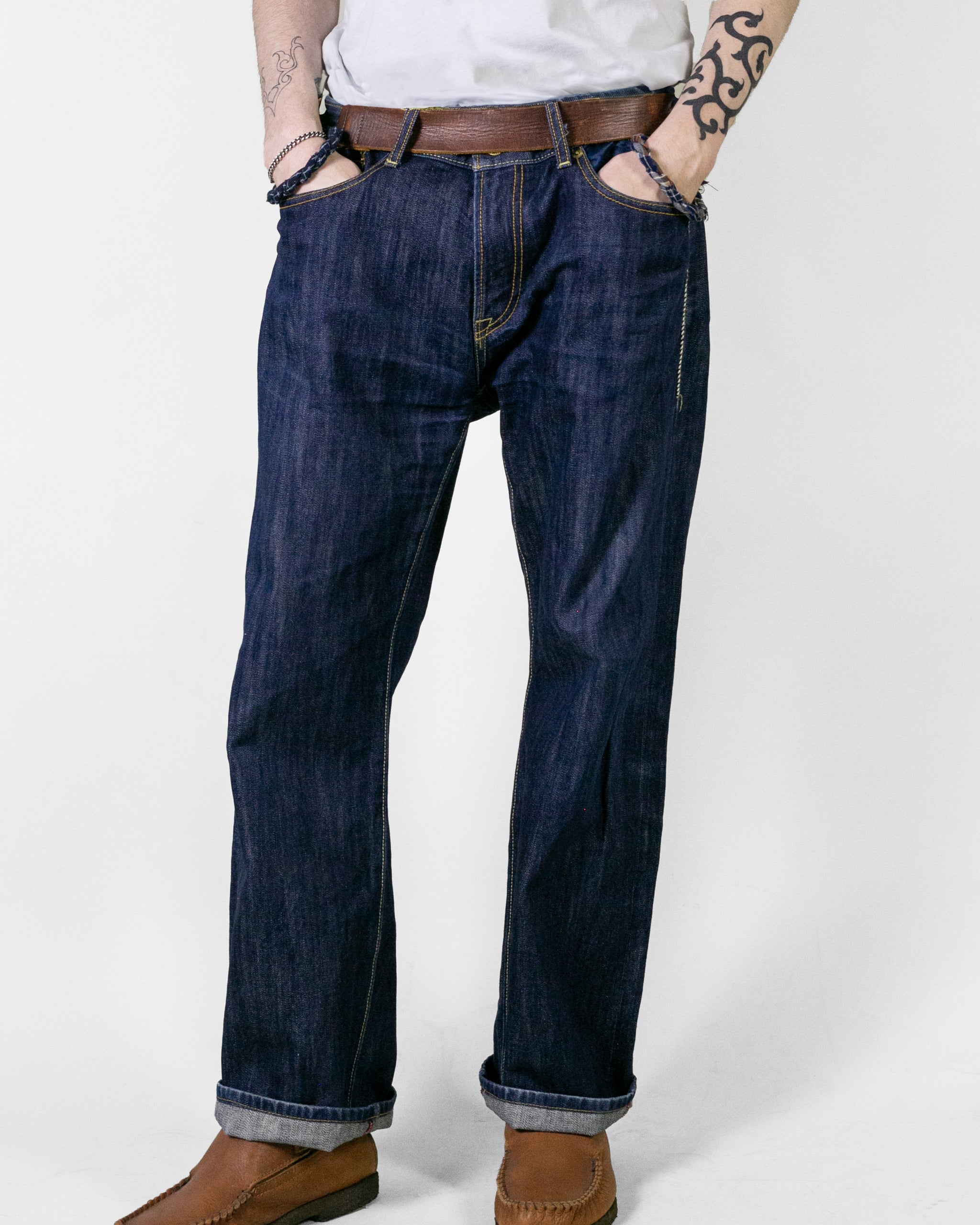 Jean Homme Kacho Fugetsu Brodé Dragon Tigre Taille 30 - Occasion Très Bon état, Style Japonais