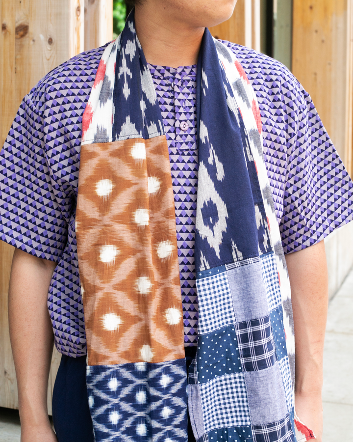 Kiriko Original Scarf, Indian Kasuri, Patchwork, 6