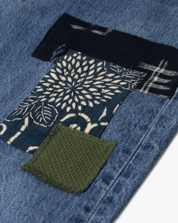 Kiriko Custom Patched Denim Jeans, Levi&