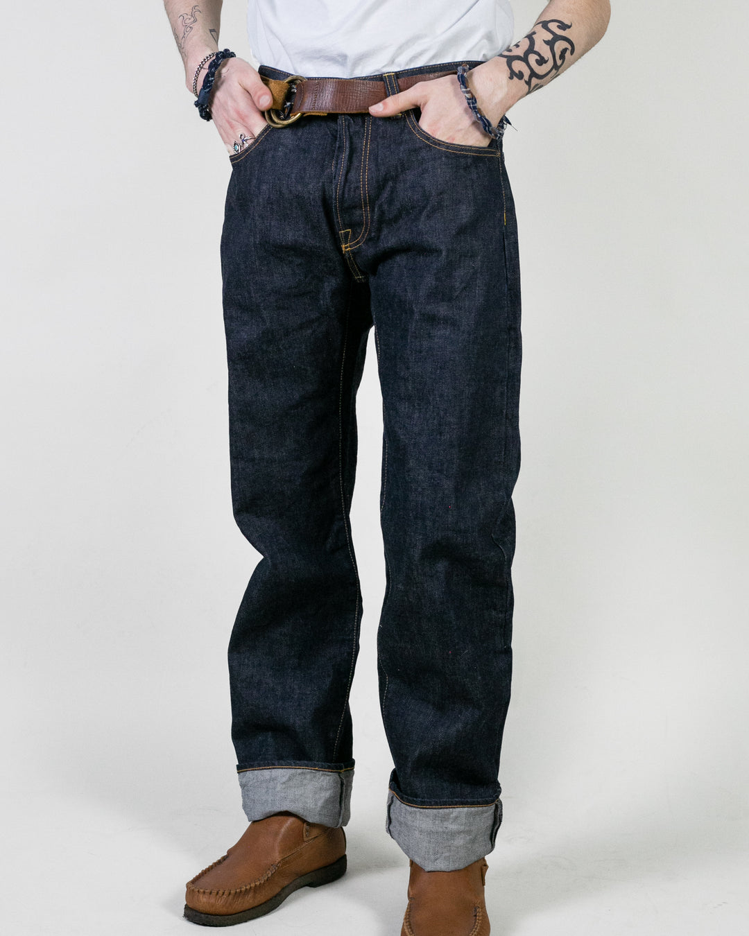 Japanese Repro Denim Jeans, Mukashi Mukashi, Hand Painted - 31