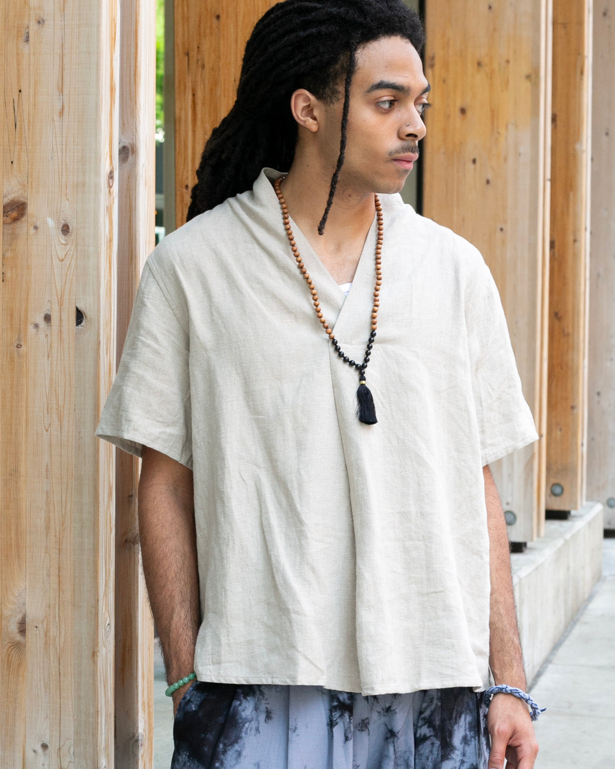 Kiriko Original French Linen Tunic, Beige