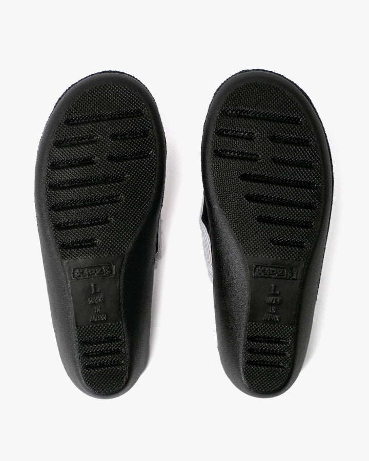 Yamato Kobo, Setta Sandals, Indigo with Black and White Thin Shima