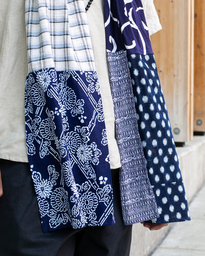 Kiriko Original Scarf, Patched Boro, Indigo, 27