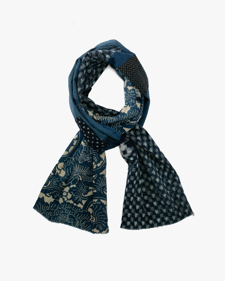 Kiriko Original Scarf, Patched Boro, Indigo, 19