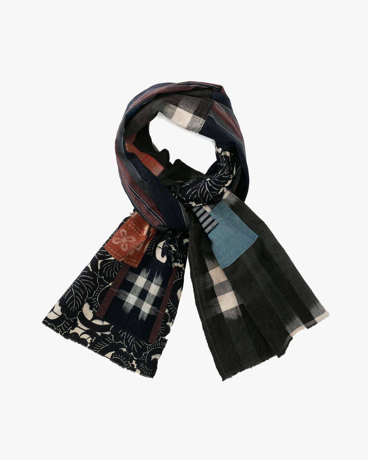 Kiriko Original Scarf, Patched Boro, Indigo, 21
