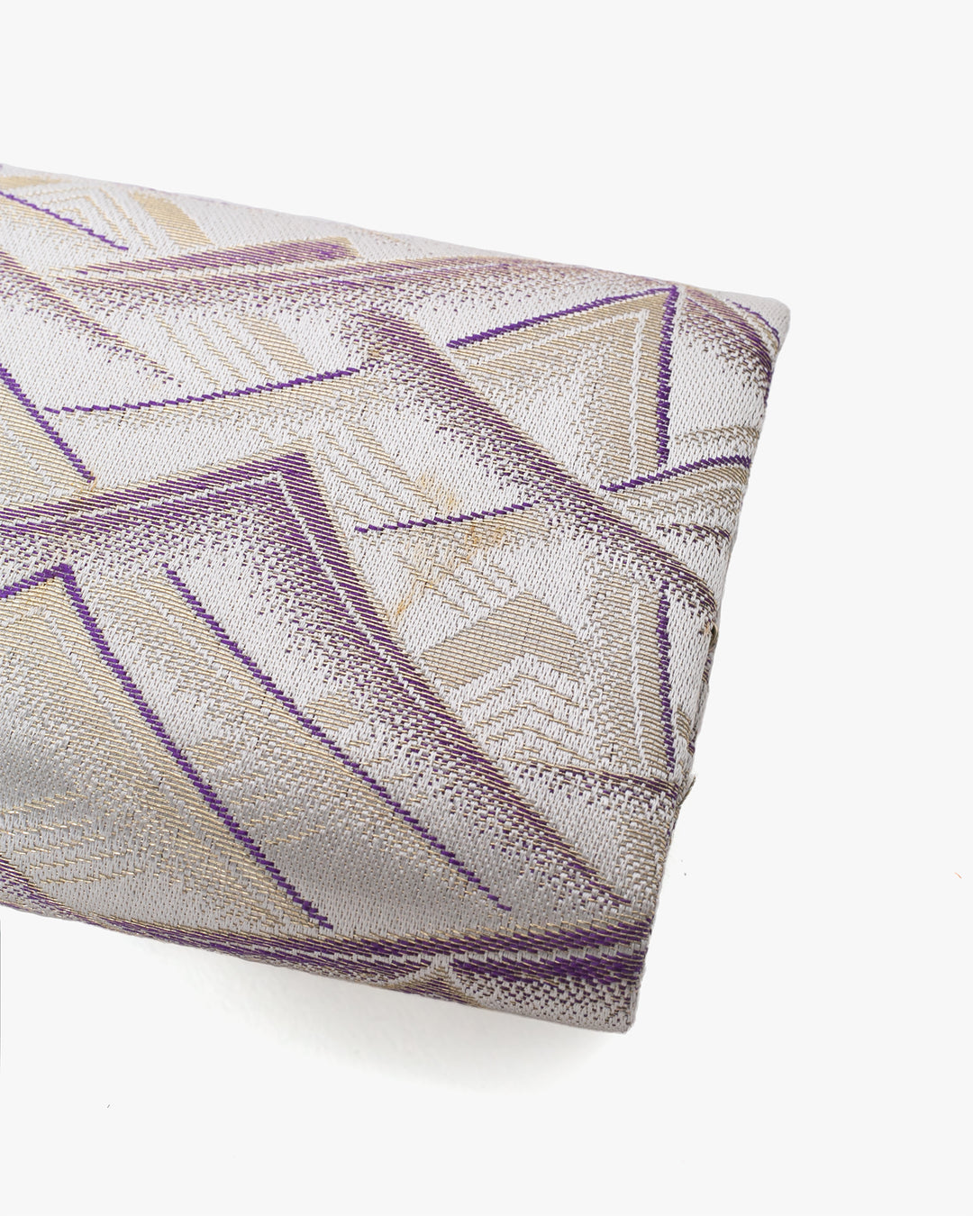 Vintage Purse, Clutch, Cream with Gold and Purple Mountains