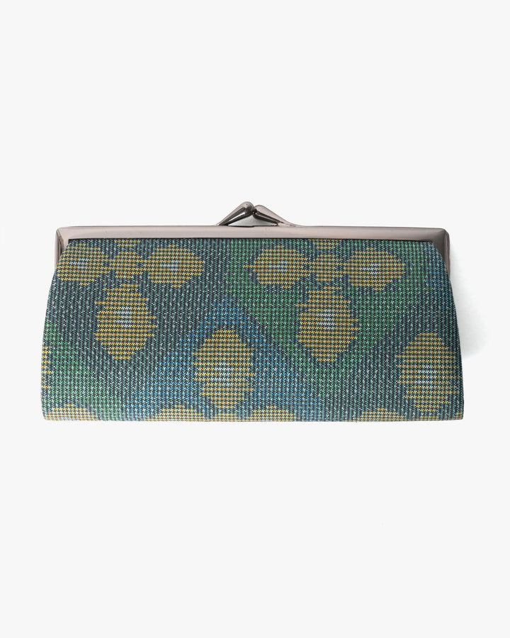 Vintage Purse, Clutch, Blue with Yellow and Green Petals