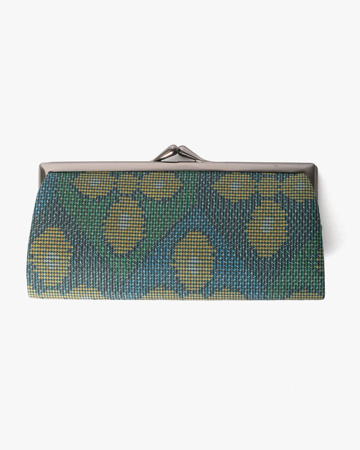Vintage Purse, Clutch, Blue with Yellow and Green Petals