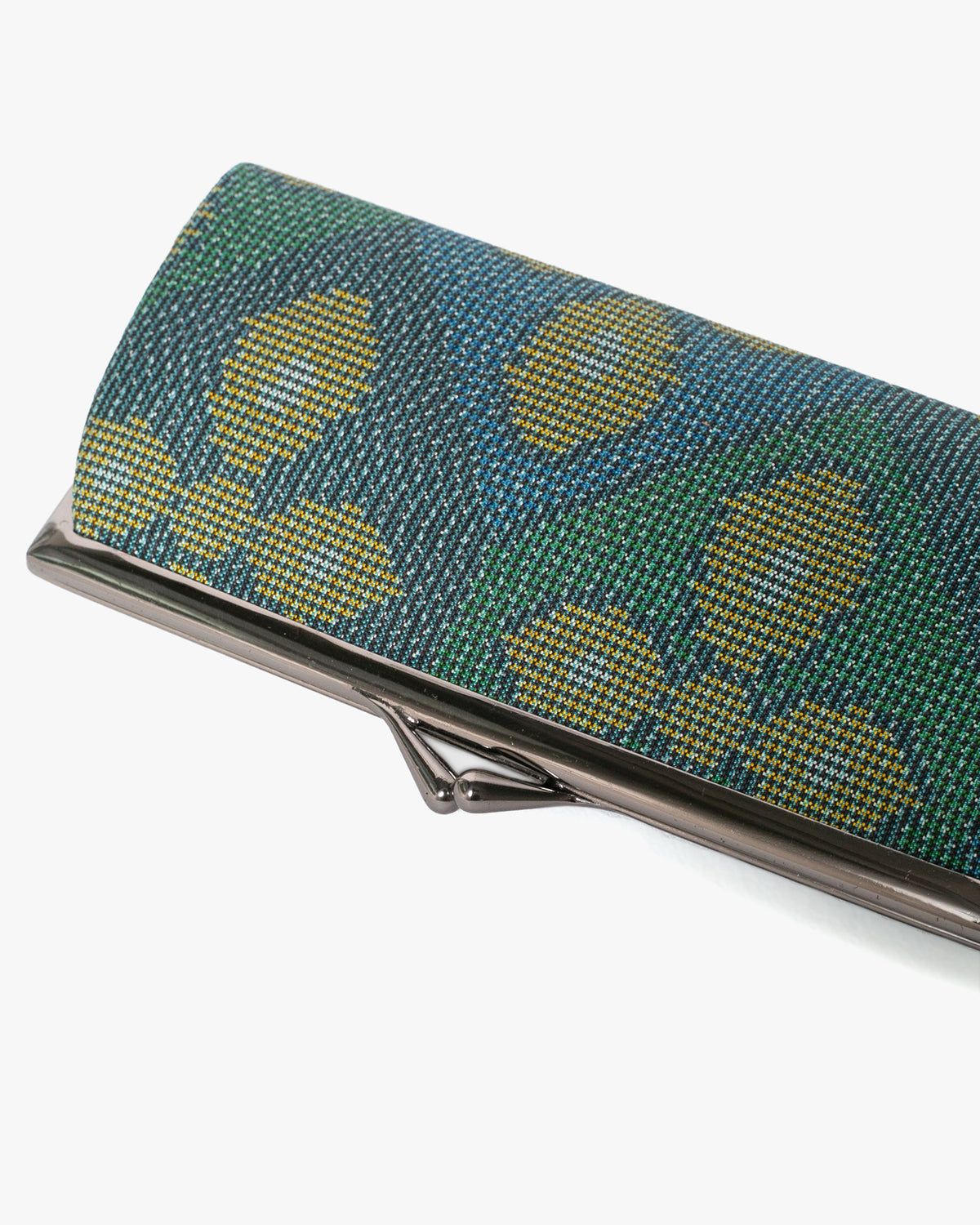 Vintage Purse, Clutch, Blue with Yellow and Green Petals