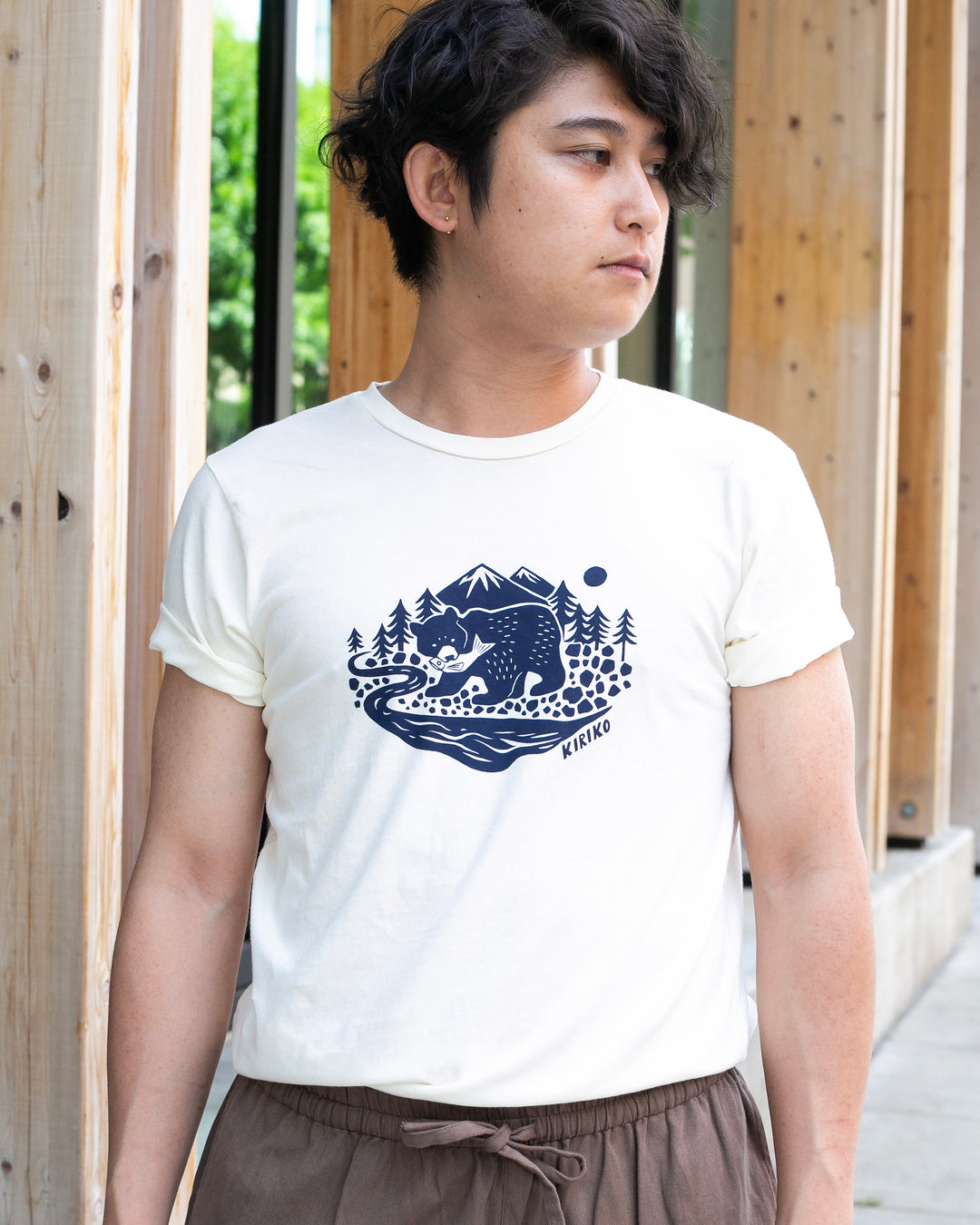 Kiriko Original Tee, 6oz Cotton, Kuma, Cream White