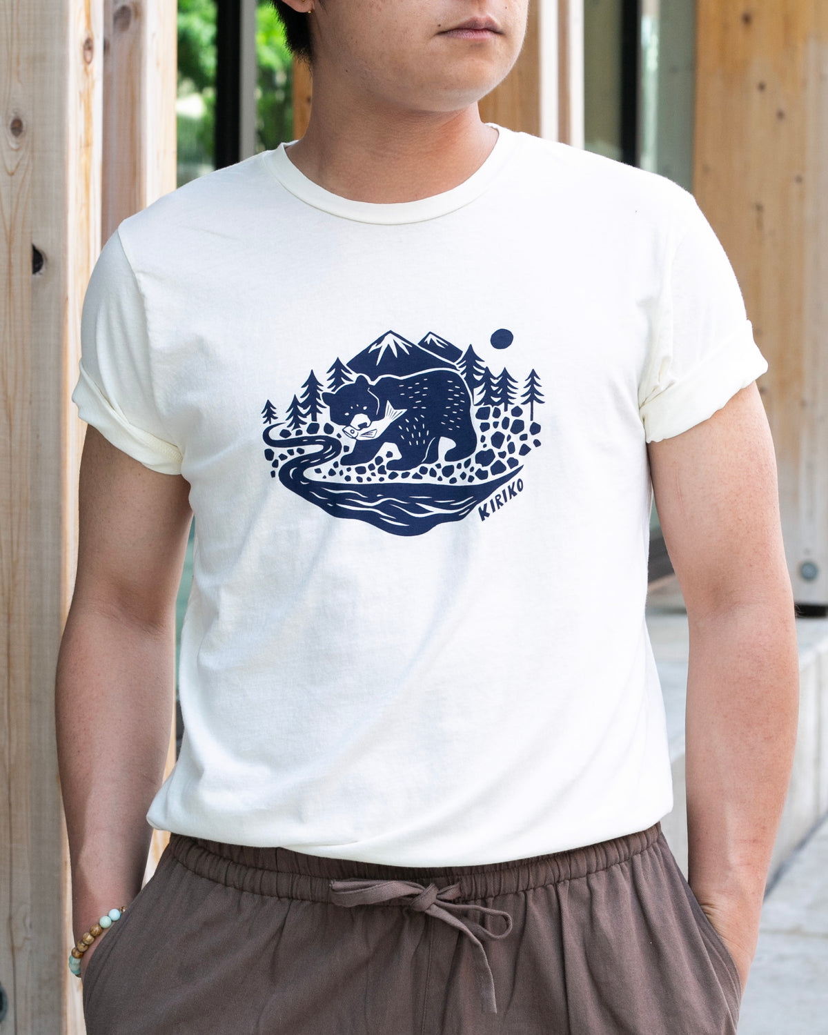 Kiriko Original Tee, 6oz Cotton, Kuma, Cream White