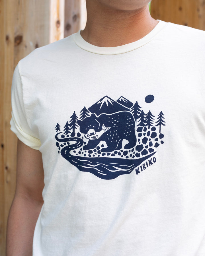 Kiriko Original Tee, 6oz Cotton, Kuma, Cream White