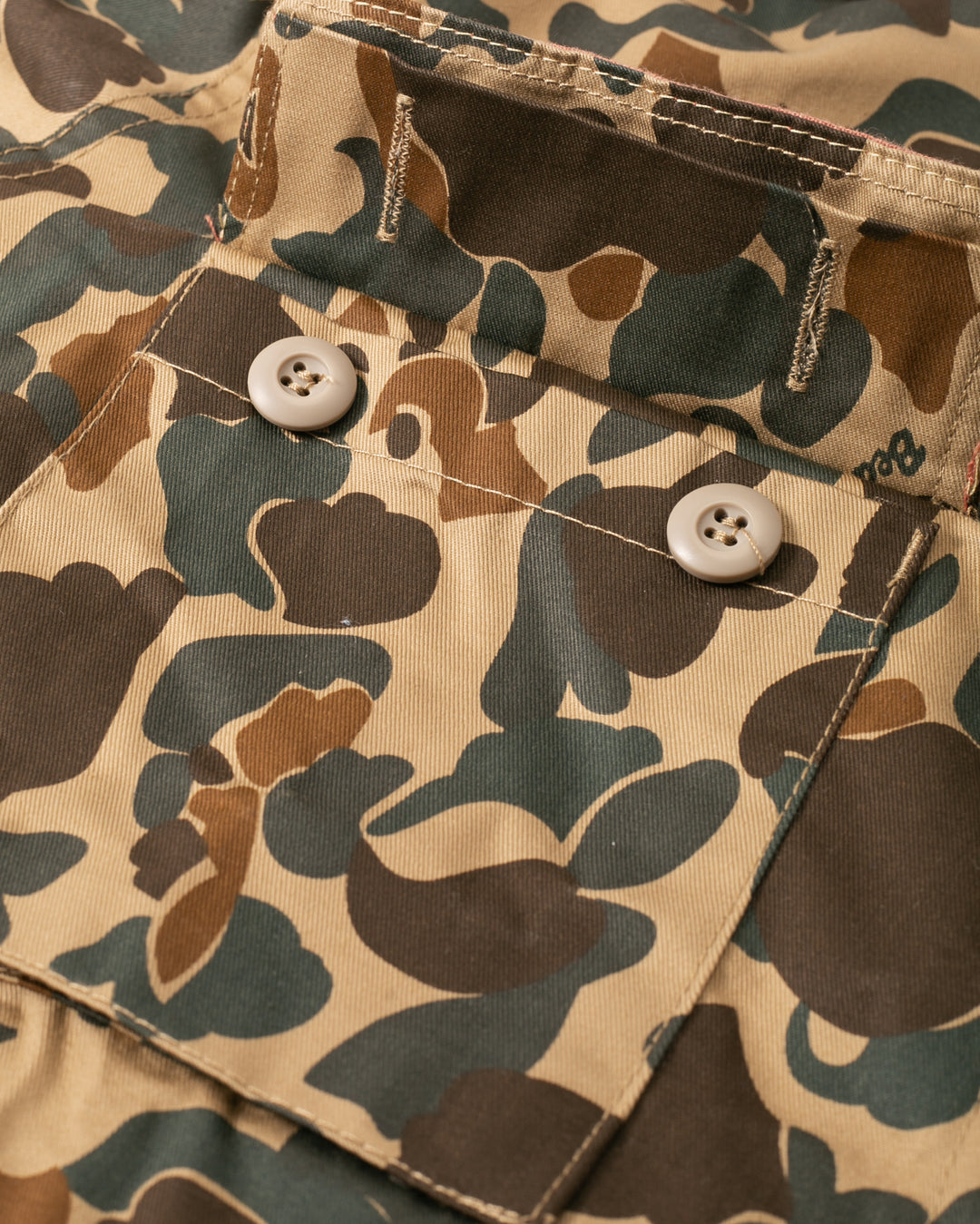Kiriko Custom Military Jacket, Camo Patched, Double Crane Obi with Hishi Webbing, Yagasuri and Orange Pocket Flaps