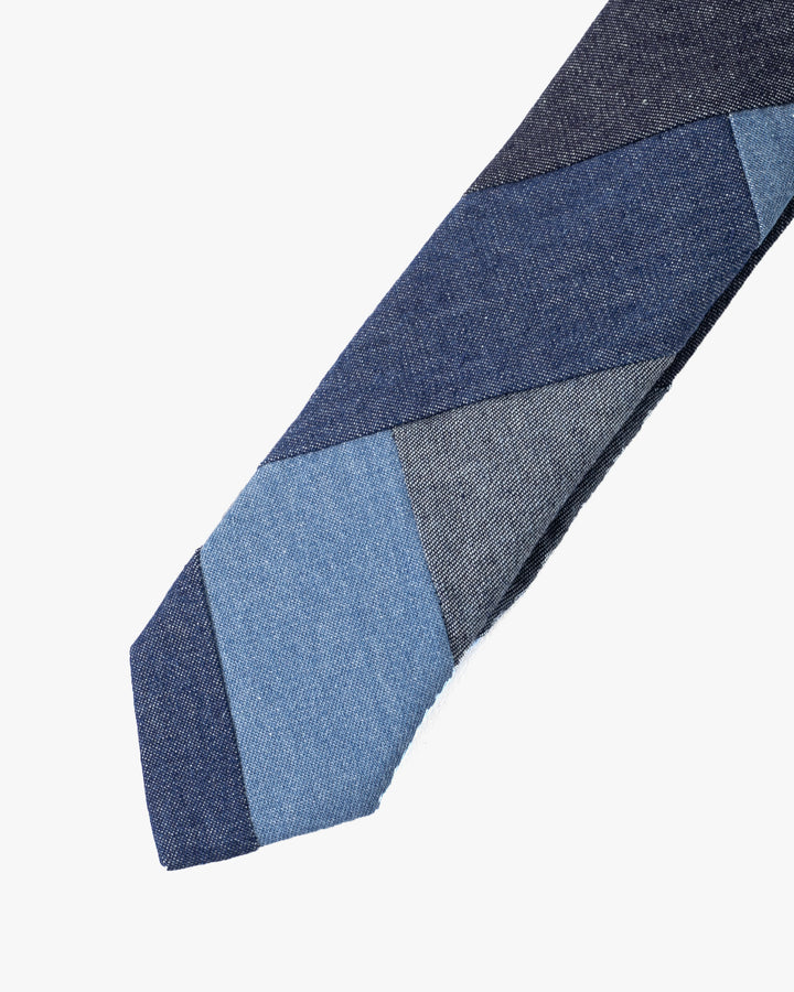 Kiriko Original Tie, Patchwork, Dark Denim
