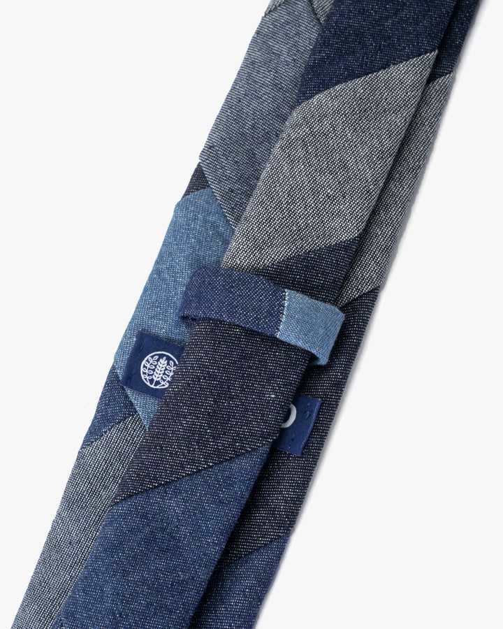Kiriko Original Tie, Patchwork, Dark Denim