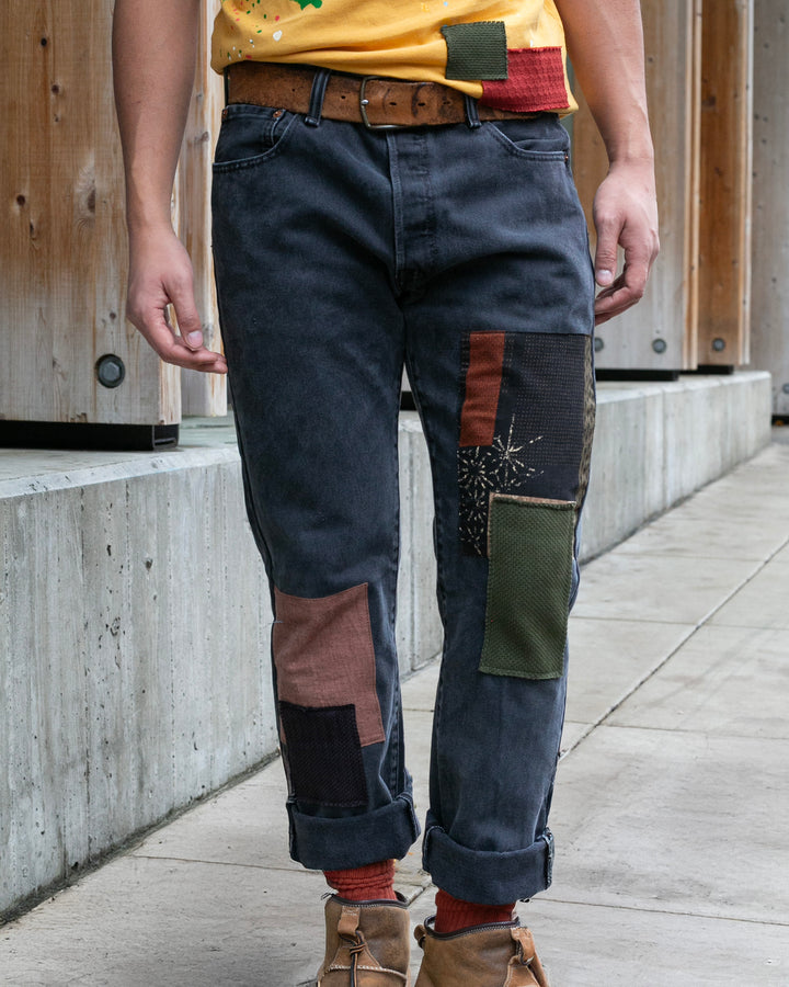 Kiriko Custom Patched Denim Jeans, Levi&