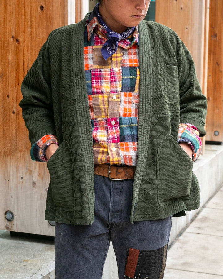 Kiriko Custom Dyed Kendogi Jacket with Pockets, Aimirucha, Style A