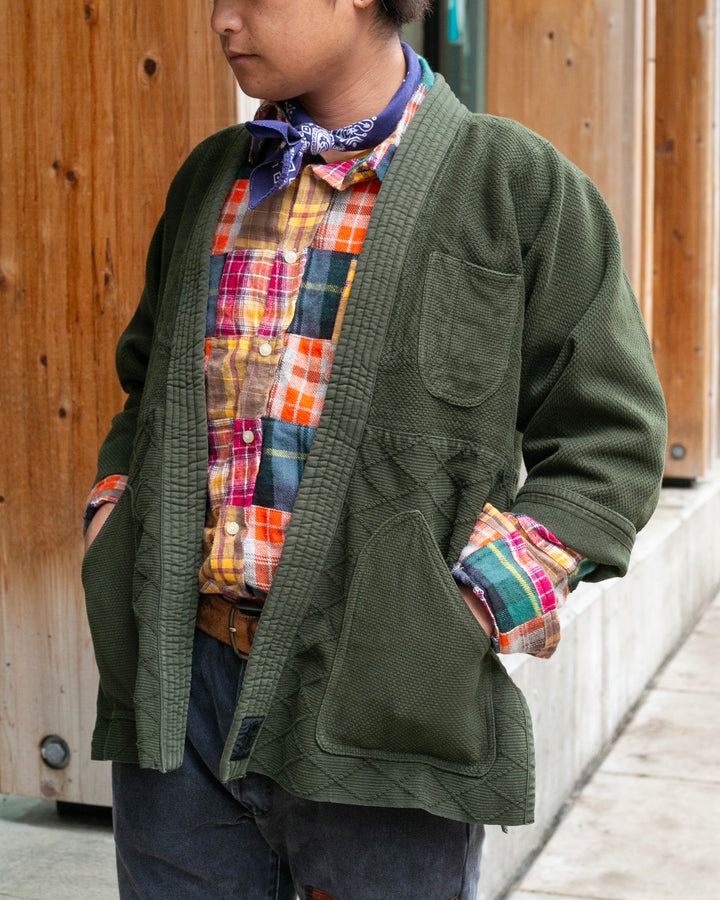 Kiriko Custom Dyed Kendogi Jacket with Pockets, Aimirucha, Style A