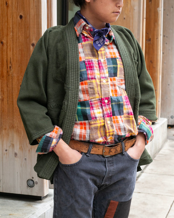 Kiriko Custom Dyed Kendogi Jacket with Pockets, Aimirucha, Style A
