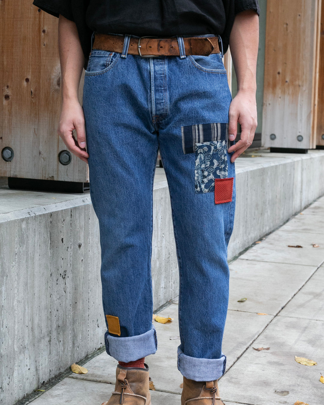 Kiriko Custom Patched Denim Jeans, Levi&