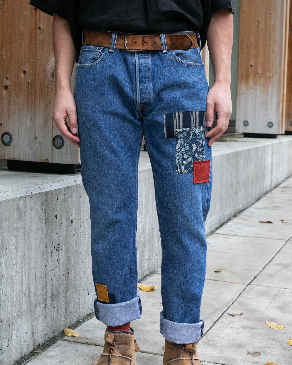 Kiriko Custom Patched Denim Jeans, Levi's Brand, 13
