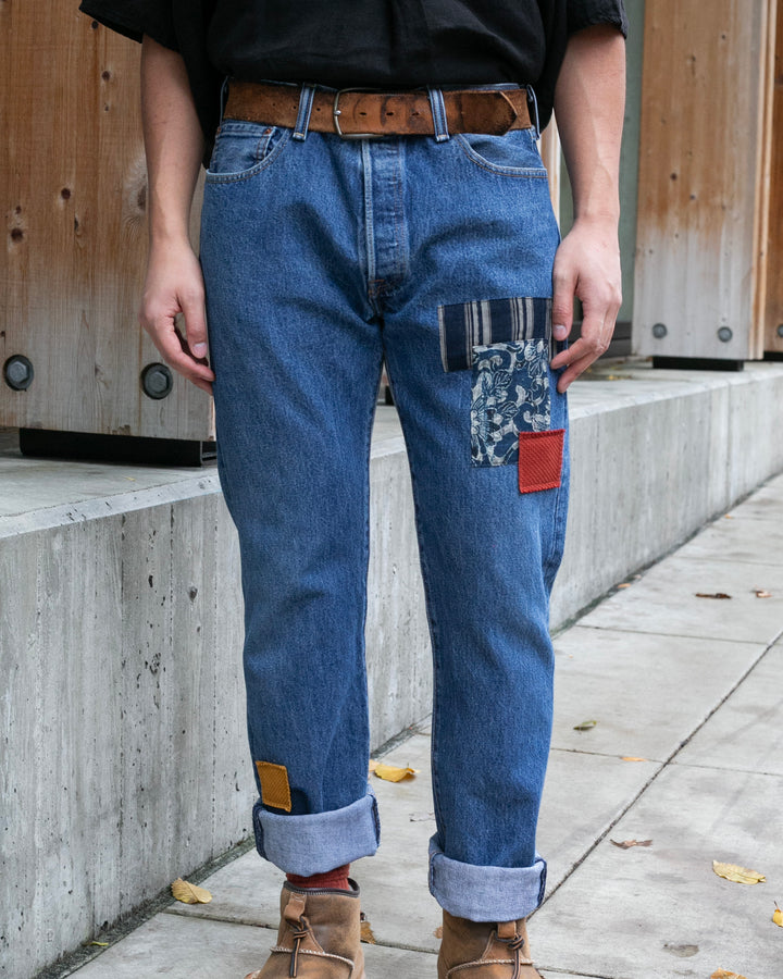 Kiriko Custom Patched Denim Jeans, Levi&