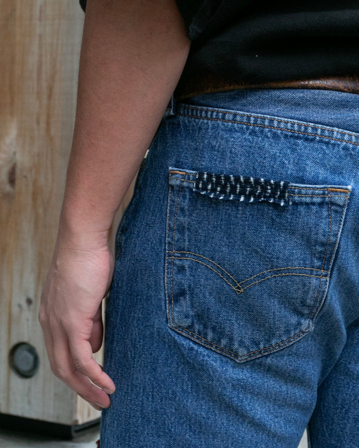 Kiriko Custom Patched Denim Jeans, Levi&